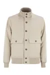 Peserico Ribbed-collar Flap-pocket Jacket In Neutral
