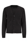 Peserico Wool And Cashmere Cardigan With V-neck In Black