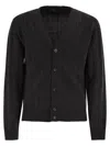 Peserico Wool And Cashmere Cardigan With V-neck In Gray