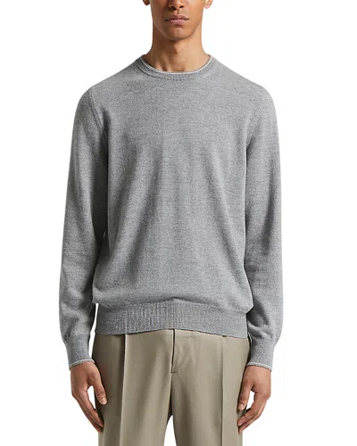 Peserico Wool And Cashmere Crewneck Sweater In Gray