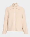 Peserico Wool And Cashmere Double Cloth Jacket In Neutral