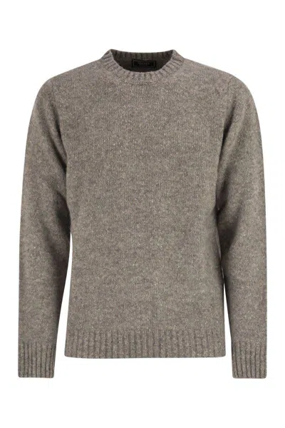 Peserico Long Sleeve Ribbed Sweater In Neutral