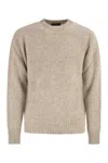 Peserico Long Sleeve Ribbed Sweater In Brown