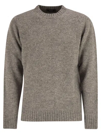 Peserico Long Sleeve Ribbed Sweater In Neutral
