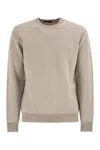 Peserico Long Sleeve Ribbed Sweater In Neutral