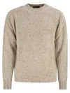 Peserico Long Sleeve Ribbed Sweater In Sand