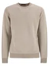 Peserico Long Sleeve Ribbed Sweater In Brown