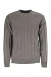 Peserico Wool And Cashmere Ribbed Jumper In Gray