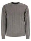 Peserico Wool And Cashmere Ribbed Jumper In Gray