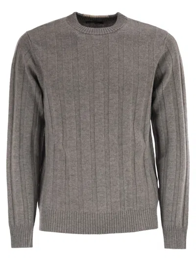 Peserico Wool And Cashmere Ribbed Jumper In Multi