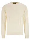 Peserico Wool And Cashmere Ribbed Jumper In White