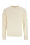Peserico Wool And Cashmere Ribbed Jumper In Yellow