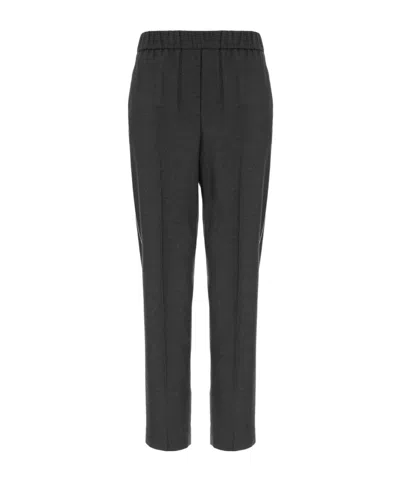 Peserico Wool And Cashmere Trousers In Black