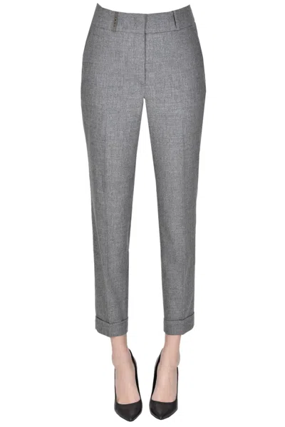 Peserico Wool And Cashmere Trousers In Grey