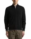 Peserico Wool And Cashmere Zip Front Sweater In Black