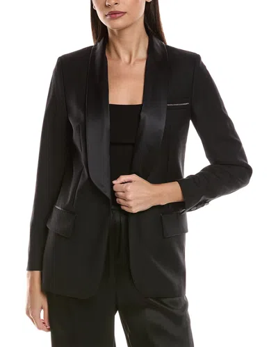 Peserico Wool & Silk-blend Jacket In Black