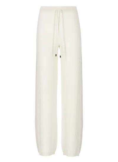 Peserico Wool And Silk Pants In Ivory