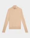 Peserico Wool And Viscose Lurex Turtleneck Sweater In Nude