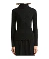 Peserico Wool And Viscose Rib-knit Mock-polo-neck Jumper With Lurex In Black