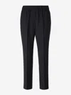 Peserico Wool Beaded Pants In Midnight Blue