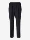 Peserico Wool Beaded Pants In Midnight Blue