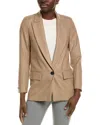 Peserico Wool-blend Blazer In Brown