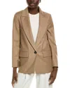 Peserico Wool-blend Blazer In Brown