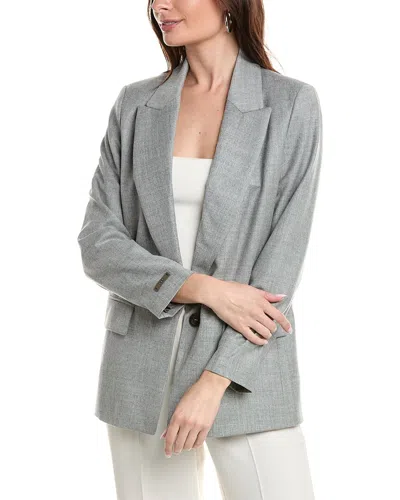 Peserico Wool-blend Blazer In Grey