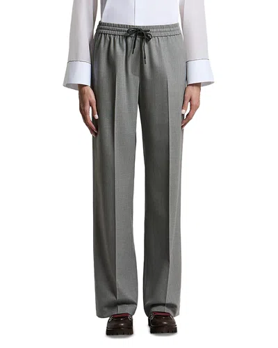 Peserico Wool Blend Flannel Straight Pants In Gray