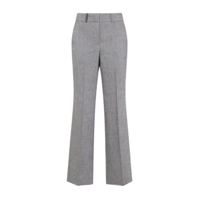 Peserico Wool Blend Flannel Trousers In Gray