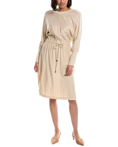 Peserico Wool-blend Midi Dress In Beige