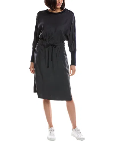 Peserico Wool-blend Midi Dress In Grey