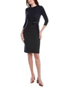 Peserico Wool-blend Tie Side Mini Dress In Blue