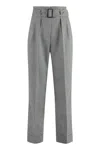 Peserico Pinstripe Belted Trousers In Gray
