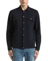 Peserico Wool Button Front Shirt In Blue