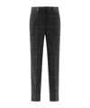Peserico Check Pattern Wool And Cashmere Trousers In Black