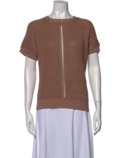 Pre-owned Peserico Wool Crew Neck Sweater In Brown