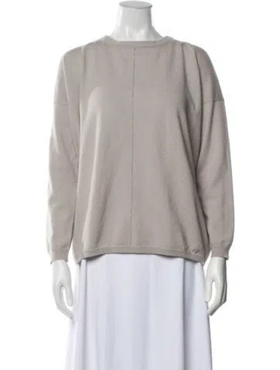 Pre-owned Peserico Wool Crew Neck Sweater In Grey/neutrals