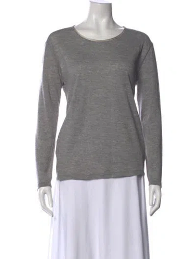 Pre-owned Peserico Wool Crew Neck Top In Gray