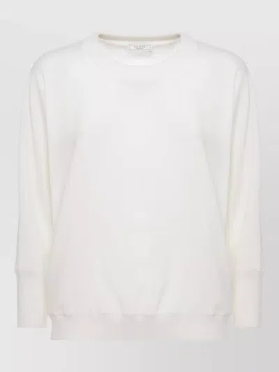 Peserico Wool Crewneck Sweater Long Sleeve Design In Multi