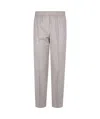 Peserico Wool Elasticated Straight Trousers In Gray