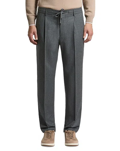 Peserico Wool Gabardine Pleated Drawstring Joggers In Gray