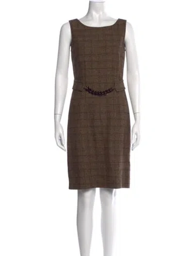 Pre-owned Peserico Wool Knee-length Dress In Brown
