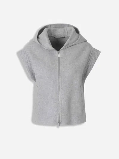 Peserico Wool Knit Vest In Gray