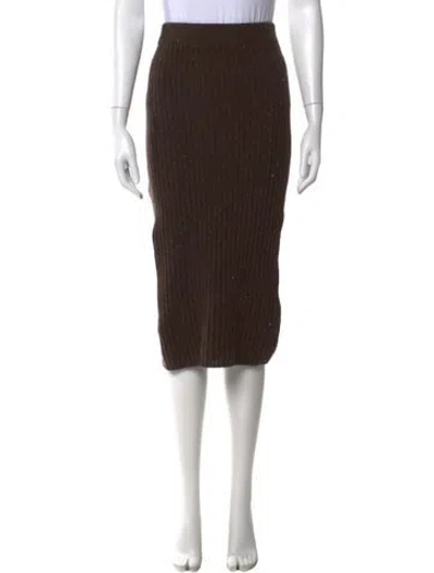 Pre-owned Peserico Wool Midi Length Skirt In Brown
