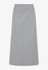 Peserico Wool Blend Midi Skirt In Gray
