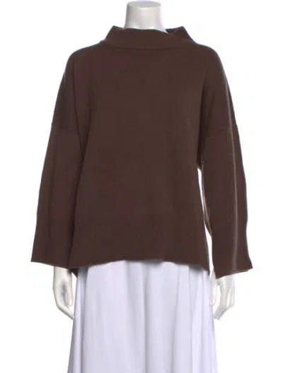 Pre-owned Peserico Wool Mock Neck Sweater W/ Tags In Brown
