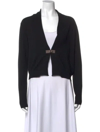 Pre-owned Peserico Wool Open Front Sweater In Black