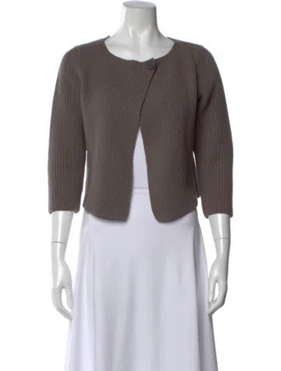 Pre-owned Peserico Wool Open Front Sweater In Brown