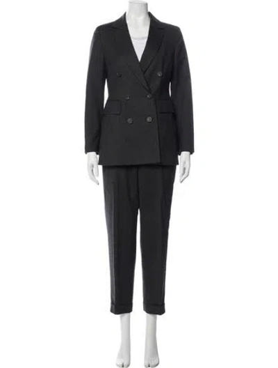 Pre-owned Peserico Wool Pantsuit In Gray